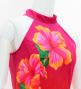 Hula Long Hibiscus Dress with Velvet / Luxury Collection / Pink & Orange / J3151pior
