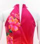 Hula Long Hibiscus Dress with Velvet / Luxury Collection / Pink & Orange / J3151pior