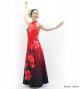 Hula Long Hibiscus Dress with Velvet / Luxury Collection / Red & Black / J3151rdbk