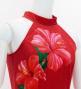 Hula Long Hibiscus Dress with Velvet / Luxury Collection / Red & Black / J3151rdbk