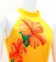 Hula Long Hibiscus Dress with Velvet / Luxury Collection / Yellow & Orange / J3151yeor