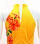 Hula Long Hibiscus Dress with Velvet / Luxury Collection / Yellow & Orange / J3151yeor