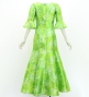 Hula Long Dress with Orchid Print / Luxury Collection / Green / J3153gr