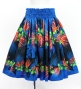Hula Shantung Pa'u Skirt with Lehua Print / Luxury Collection / Blue / J3154bl