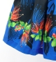 Hula Shantung Pa'u Skirt with Lehua Print / Luxury Collection / Blue / J3154bl