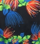 Hula Shantung Pa'u Skirt with Lehua Print / Luxury Collection / Blue / J3154bl
