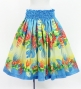 Hula Shantung Pa'u Skirt with Lehua Print / Luxury Collection / Light Blue / J3154lbl