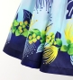 Hula Shantung Pa'u Skirt with Lehua Print / Luxury Collection / Navy / J3154nv