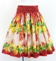 Hula Shantung Pa'u Skirt with Lehua Print / Luxury Collection / Red & Beige / J3154rdbe