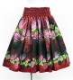 Hula Shantung Pa'u Skirt with Lehua Print / Luxury Collection / Red & Black / J3154rdbk