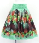 Hula Shantung Pa'u Skirt with Lehua Print / Luxury Collection / Turquoise / J3154tbl