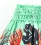 Hula Shantung Pa'u Skirt with Lehua Print / Luxury Collection / Turquoise / J3154tbl