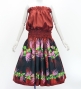Hula Blouse & Pa'u Set-Up with Lehua Print / Luxury Collection / J3155rdbk
