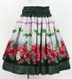 Hula Double Shantung Pa'u Skirt with Hibiscus Print / Luxury Collection / Black / J3156bk