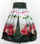 Hula Double Shantung Pa'u Skirt with Hibiscus Print / Luxury Collection / Black / J3156bk