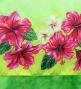 Hula Double Shantung Pa'u Skirt with Hibiscus Print / Luxury Collection / Green / J3156gr