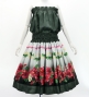 Hula Blouse &  Double Pa'u Set-Up with Hibiscus Print / Luxury Collection / J3157bk
