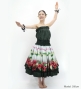 Hula Blouse &  Double Pa'u Set-Up with Hibiscus Print / Luxury Collection / J3157bk