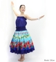 Hula Blouse &  Double Pa'u Set-Up with Hibiscus Print / Luxury Collection / J3157bl