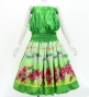 Hula Blouse &  Double Pa'u Set-Up with Hibiscus Print / Luxury Collection / J3157gr