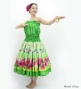 Hula Blouse &  Double Pa'u Set-Up with Hibiscus Print / Luxury Collection / J3157gr