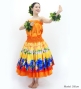 Hula Blouse &  Double Pa'u Set-Up with Hibiscus Print / Luxury Collection / J3157or