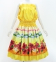 Hula Blouse &  Double Pa'u Set-Up with Hibiscus Print / Luxury Collection / J3157ye