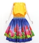 Hula Blouse & Double Pa'u Set-Up with Lehua Print / Luxury Collection / J3164-3
