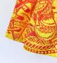 Hula Shantung Pa'u Skirt with Musical instrument & Kahiko Print / Luxury Collection / Red / J3165rd