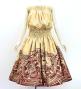 Hula Blouse & Pa'u Set-Up with Musical instrument & Kahiko Print / Luxury Collection / Beige / J3166be