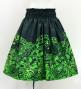 Hula Blouse & Pa'u Set-Up with Musical instrument & Kahiko Print / Luxury Collection / Black & Green / J3166bkgr