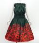 Hula Blouse & Pa'u Set-Up with Musical instrument & Kahiko Print / Luxury Collection / Black & Red / J3166bkrd