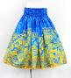 Hula Blouse & Pa'u Set-Up with Musical instrument & Kahiko Print / Luxury Collection / Blue / J3166bl