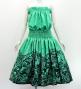 Hula Blouse & Pa'u Set-Up with Musical instrument & Kahiko Print / Luxury Collection / Light Green / J3166lgr