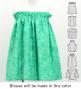 Hula Blouse & Pa'u Set-Up with Musical instrument & Kahiko Print / Luxury Collection / Light Green / J3166lgr