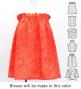 Hula Blouse & Pa'u Set-Up with Musical instrument & Kahiko Print / Luxury Collection / Red / J3166rd