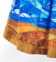 Hula Shantung Pa'u Skirt with Kahiko & Sea Print / Luxury Collection / J3167or