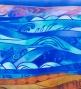 Hula Shantung Pa'u Skirt with Kahiko & Sea Print / Luxury Collection / J3167or