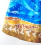 Hula Shantung Pa'u Skirt with Kahiko & Sea Print / Luxury Collection / J3167pi