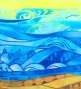 Hula Blouse & Pa'u Set-Up with Kahiko & Sea Print / Luxury Collection / J3168bl