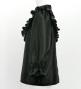 Hula Yoke Frill Blouse with Shantung / Black / J3169bk