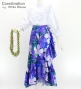 Hula Yoke Frill Blouse with Shantung / White / J3169wh