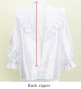 Hula Yoke Frill Blouse with Shantung / White / J3169wh