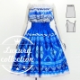 Hula Blouse & Pa'u Set-Up with Moana Kahiko Print / Luxury Collection / J3174-3
