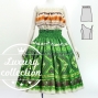 Hula Blouse & Pa'u Set-Up with Moana Kahiko Print / Luxury Collection / J3174-4
