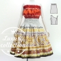 Hula Blouse & Pa'u Set-Up with Moana Kahiko Print / Luxury Collection / J3174-6