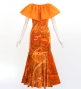 Hula Long Multi Way Dress with Velvet & Koshibo / Luxury Collection / Orange / J3175or