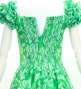 Hula Long Dress with Hawaiian Flower Print / Luxury Collection / Green / J3176gr