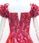 Hula Long Dress with Hawaiian Flower Print / Luxury Collection / Red / J3176rd