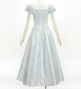 Hula Long Dress with Hawaiian Flower Print / Luxury Collection / White / J3176wh